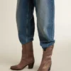 Wish Star-Stiefel aus taubengrauem Leder mit Ton-in-Ton-Einlagen