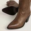 Wish Star-Stiefel aus taubengrauem Leder mit Ton-in-Ton-Einlagen
