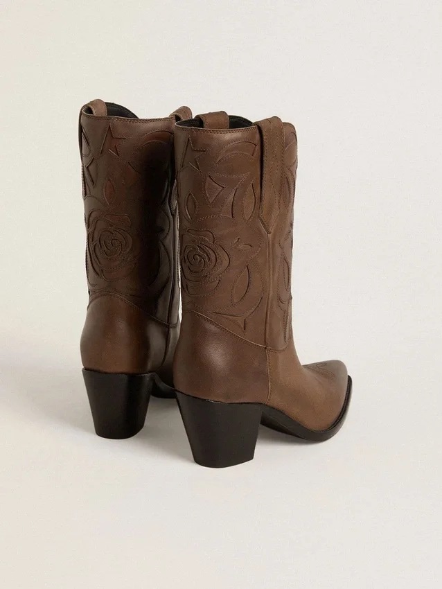 Wish Star-Stiefel aus taubengrauem Leder mit Ton-in-Ton-Einlagen