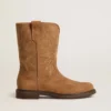 Wish Teen-Stiefel aus kamelfarbenem Wildleder mit Sternstickerei