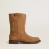 Wish Young Stiefel aus kamelfarbenem Wildleder mit Sternstickerei
