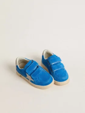 Young Ball Star aus hellblauem Wildleder mit grauem Nubuk-Stern und Fersenlasche