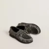 Young Cruise Loafer aus schwarzem Distressed-Leder