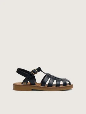 «Young Maxime»-Sandalen aus marineblauem Leder