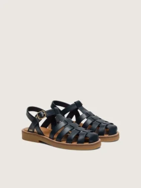 «Young Maxime»-Sandalen aus marineblauem Leder