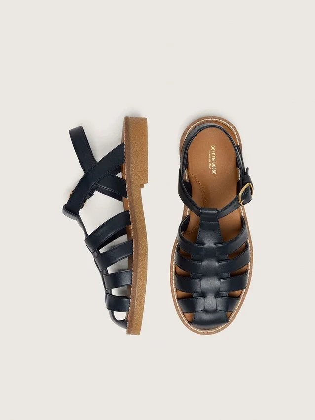 «Young Maxime»-Sandalen aus marineblauem Leder