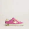 Young Super-Star aus rosa Wildleder mit hellgelbem Stern und Fersenlasche