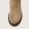 «Young Wish»-Stiefel aus taubengrauem Wildleder mit Sternstickerei