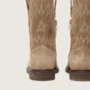 «Young Wish»-Stiefel aus taubengrauem Wildleder mit Sternstickerei