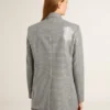 Zweireihige Boyfriend-Jacke aus Wolle mit Mikro-Hahnentrittmuster und Pailletten